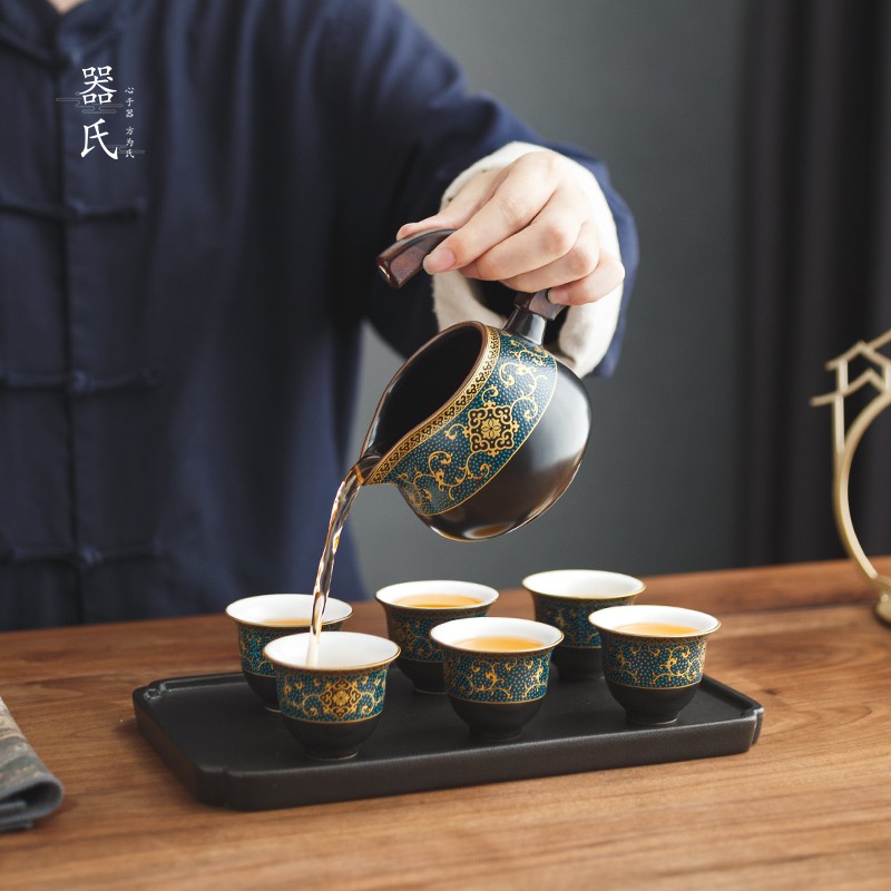 器氏 半全自动茶具套装家用陶瓷懒人感应泡茶壶泡茶神器功夫茶杯