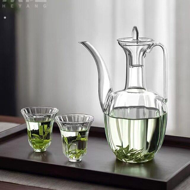 透明仿宋执壶玻璃贵妃壶高硼硅玻璃绿茶壶电陶炉煮茶小青柑泡茶壶