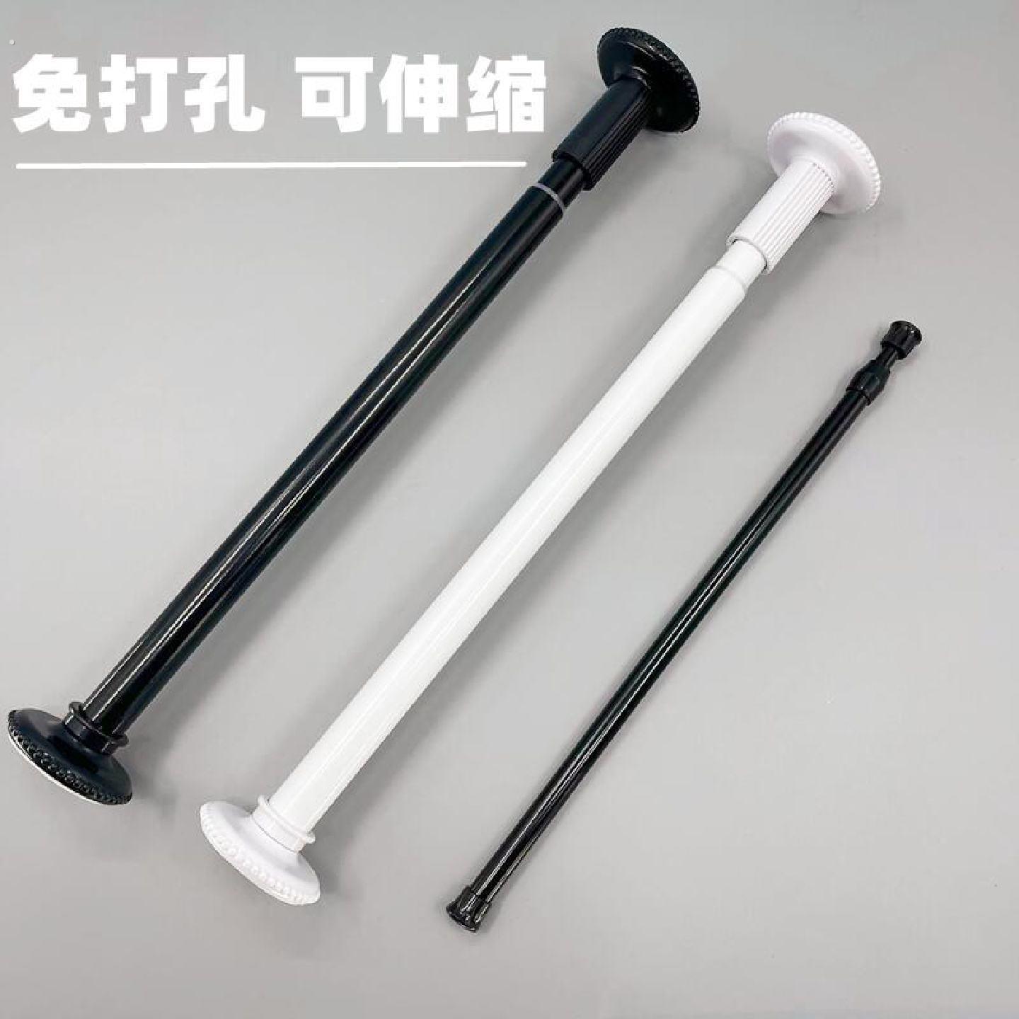 伸缩杆化妆室阳台免打孔晾衣杆衣架窗帘挂杆浴帘杆子门帘衣柜伸缩