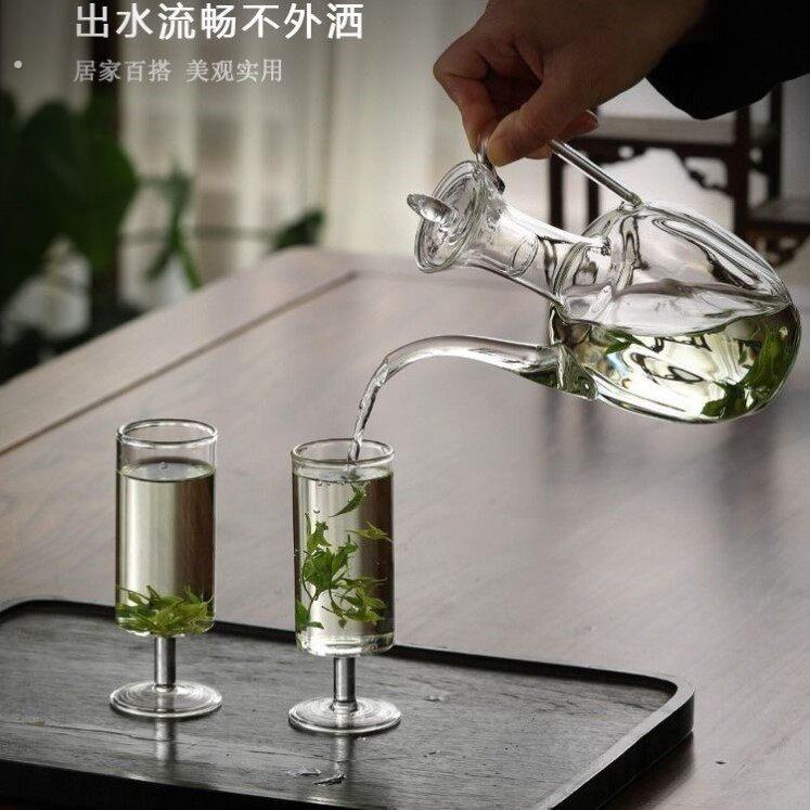 透明仿宋玻璃手执壶绿茶泡茶壶耐热玻璃贵妃壶复古煮泡茶壶宋执壶