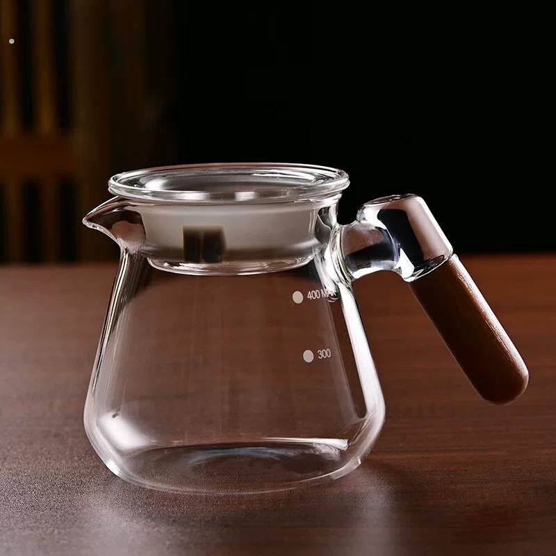 耐高温玻璃咖啡壶手冲分享壶玻璃器具家用透明过滤杯带刻度公道杯