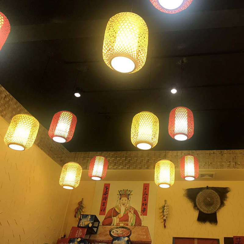 中式吊灯竹艺竹编田园餐厅饭店民宿卧室日式灯笼榻榻米灯具包邮