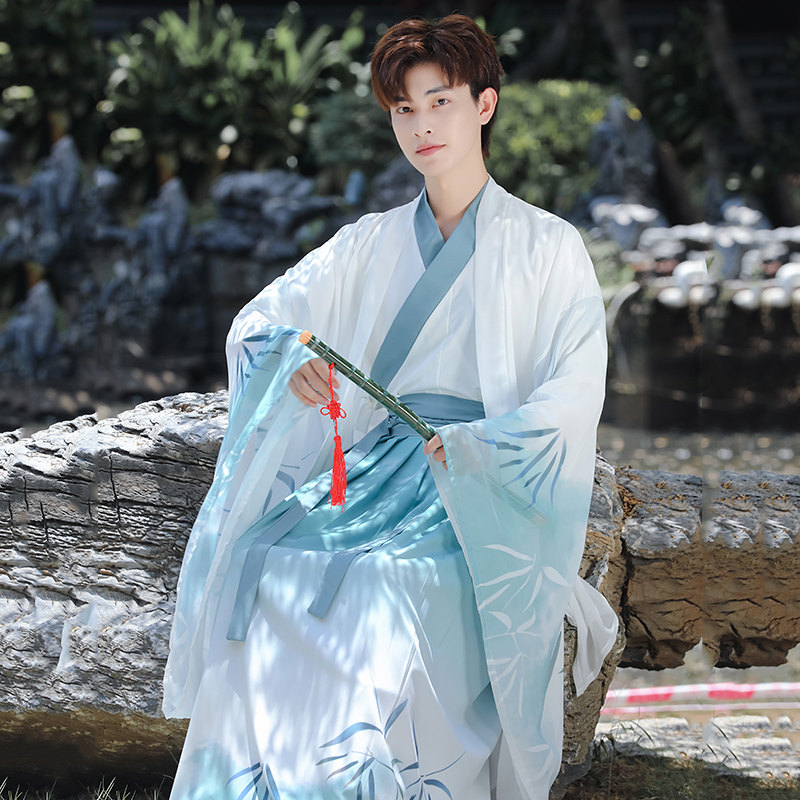 汉服男中国风古风武侠剑客男士大码书生学生班服套装夏季古装衣服