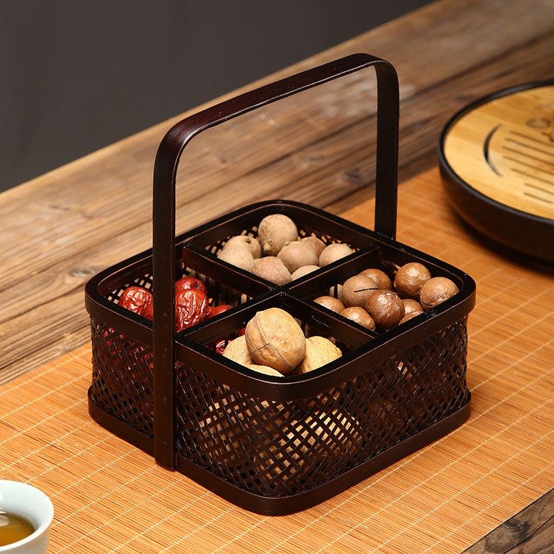 手工竹编多层收纳盒置物架仿古竹编遥控器盒创意家用化妆品收纳