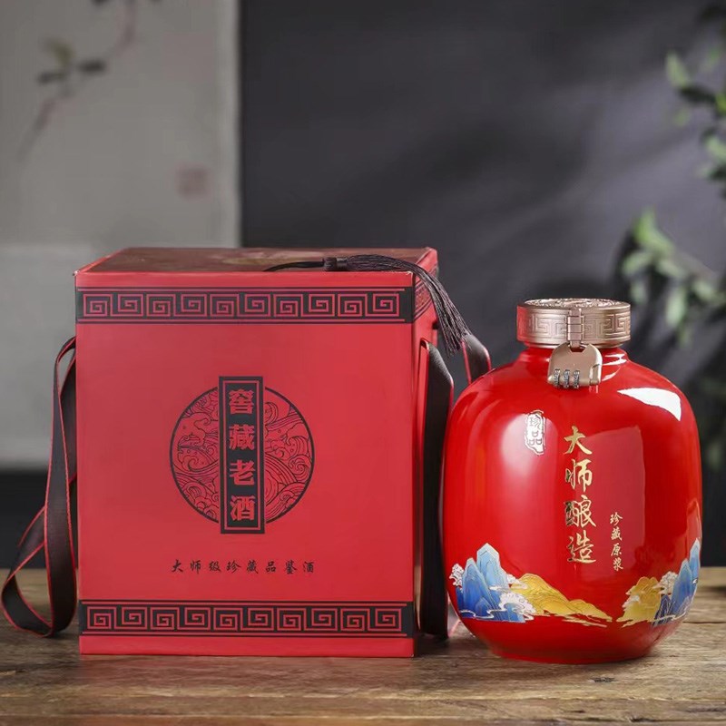景德镇陶瓷酒坛子创意空酒瓶3斤5斤高分子盖家用窖藏泡酒壶散酒罐