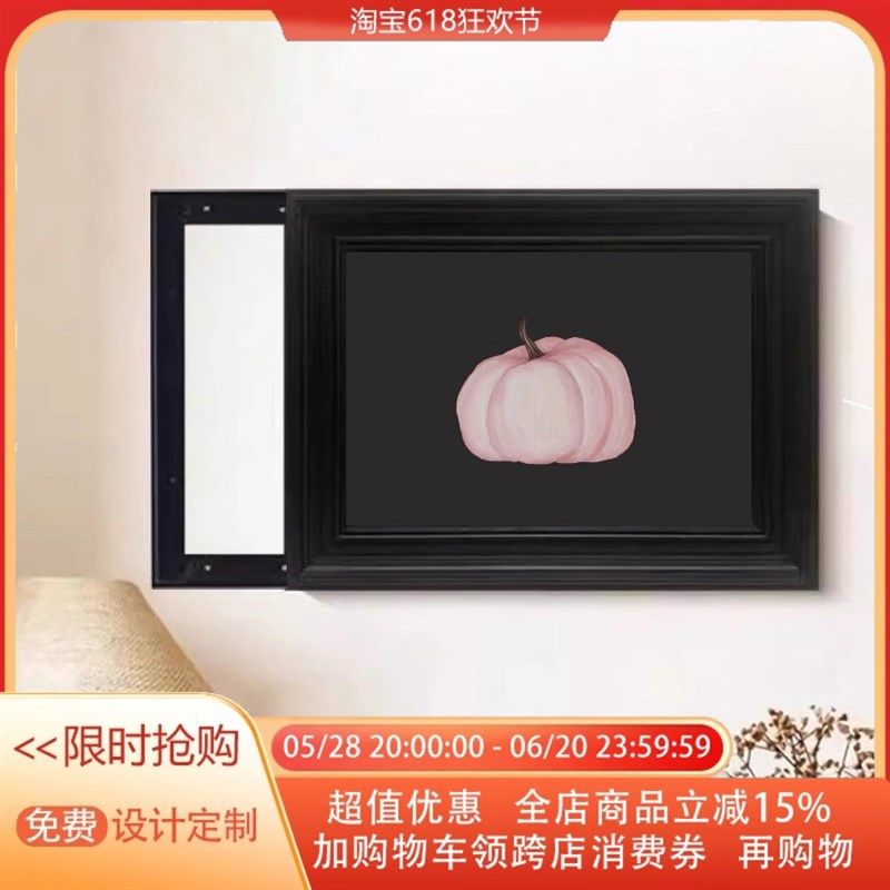 中古风隐藏电表箱装饰画餐厅过道门口推拉画高级感法式配电盒壁画