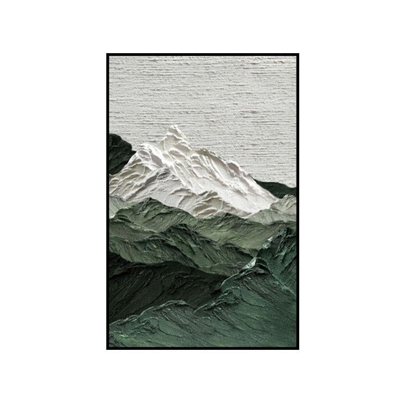手绘侘寂风玄关装饰画竖版背有靠山肌理画入户门走廊过道风景挂画