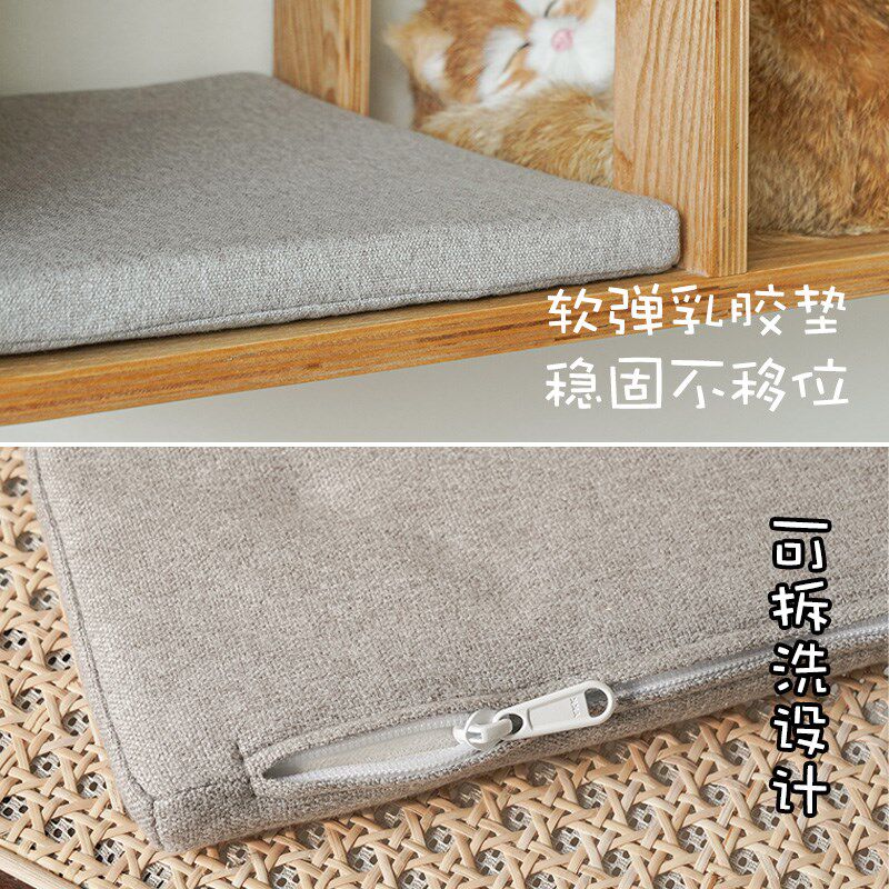 猫几只包安装实木猫爬架上墙壁式爬梯猫窝一体跳台不占地实木通用