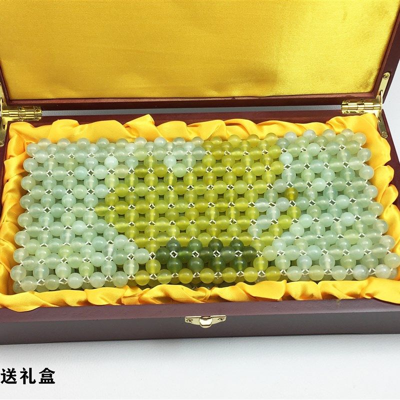 天然玉石凉席玉枕垫枕巾玉枕头成人凉枕单人夏凉玉枕加粗玉线圆珠