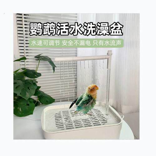鹦鹉洗澡盆自动循环小鸟洗澡外置小太阳8哥虎皮牡丹专用浴盆