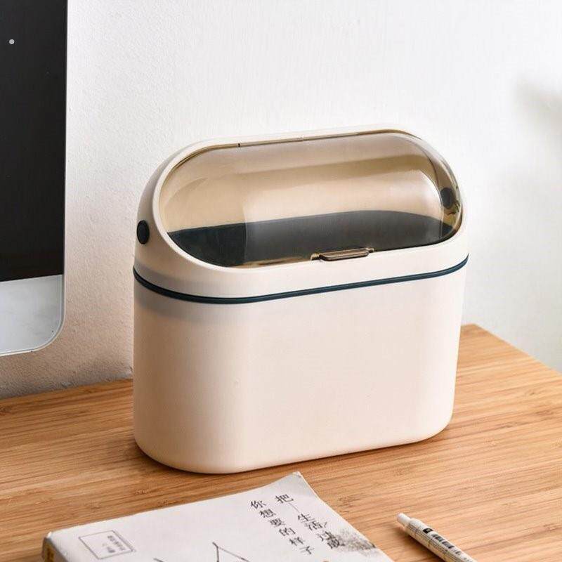 桌面垃圾桶厨房卫生间悬挂式家用小号桌上翻盖带盖挂壁有盖垃圾筒