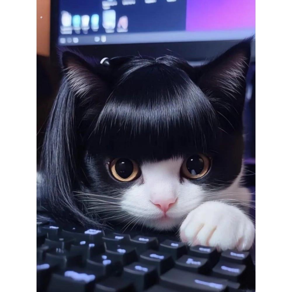 宠物假发套搞怪假发狗狗专用穿戴头饰头套猫咪搞笑发型装扮小配饰