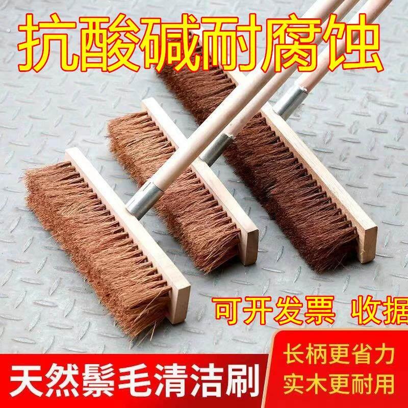 天然棕毛清洁地板刷洗混凝土车泳池去污地板刷长柄刷专用工具