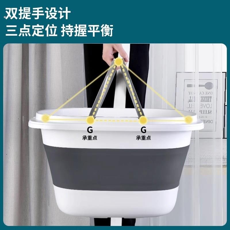 可折叠排水桶家用海绵洗拖把桶长方形单卖储水洗衣塑料桶大号容量