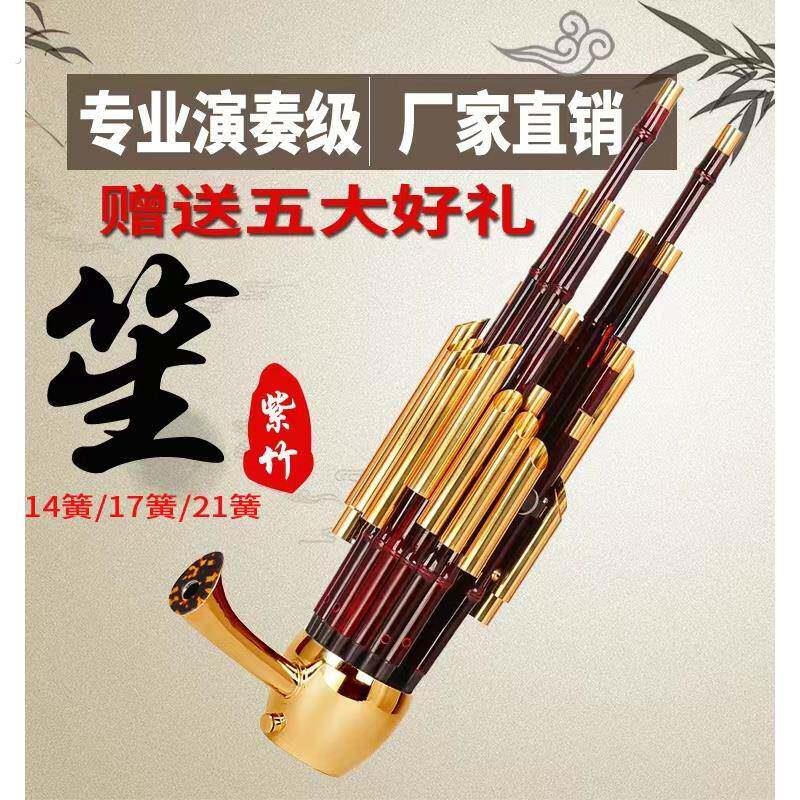 笙乐器14簧17簧21簧初学者专业紫竹圆笙方笙专业演奏笙直销