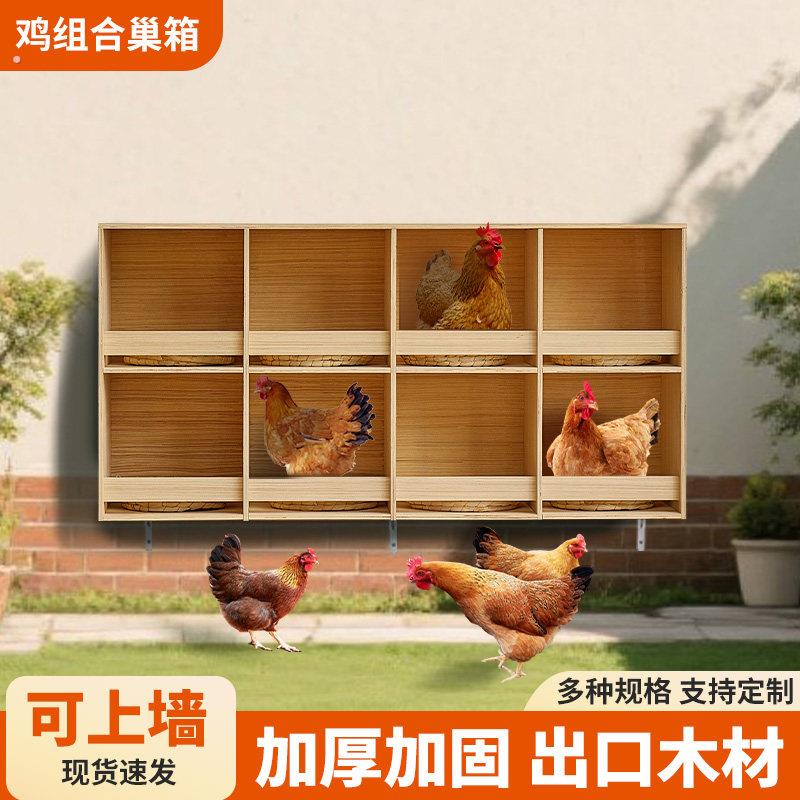 木制产蛋箱 养鸡专用巢箱 可挂墙鸡窝 家用鸡笼设备 户外鸡只养殖