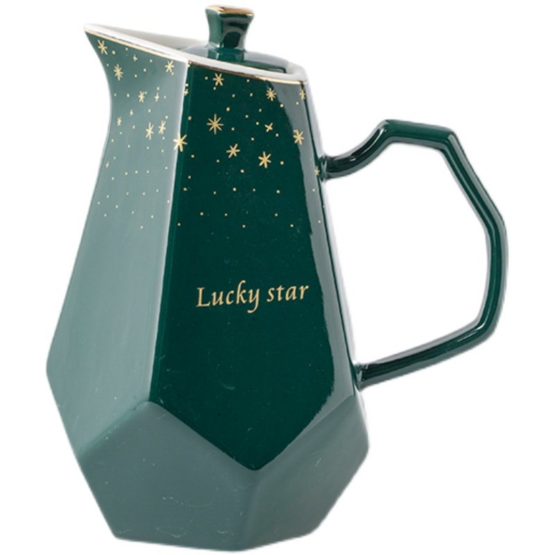 轻奢陶瓷杯子套装家用客厅水杯待客茶杯茶具带杯架高档冷水壶套装