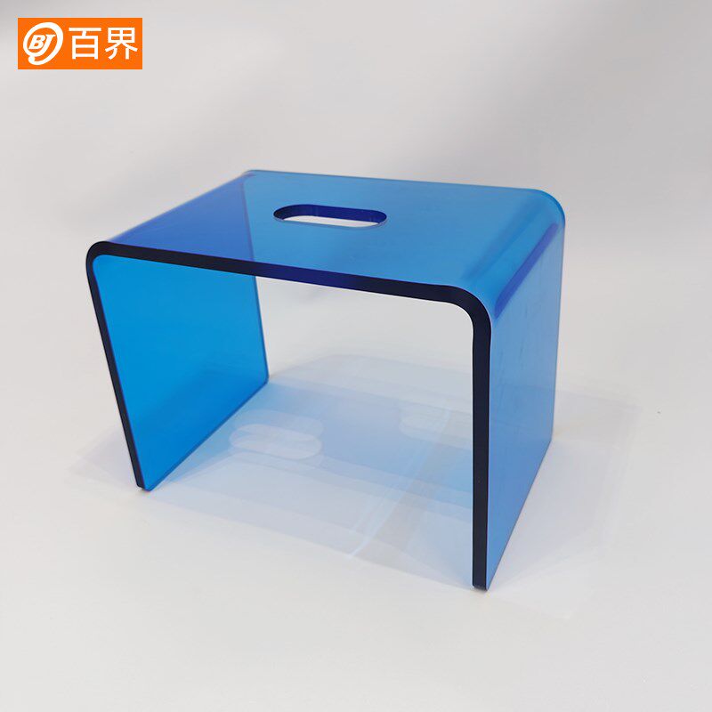 亚克力时尚极简小板凳子彩色透明换鞋凳儿童家用门口平板矮凳塑料
