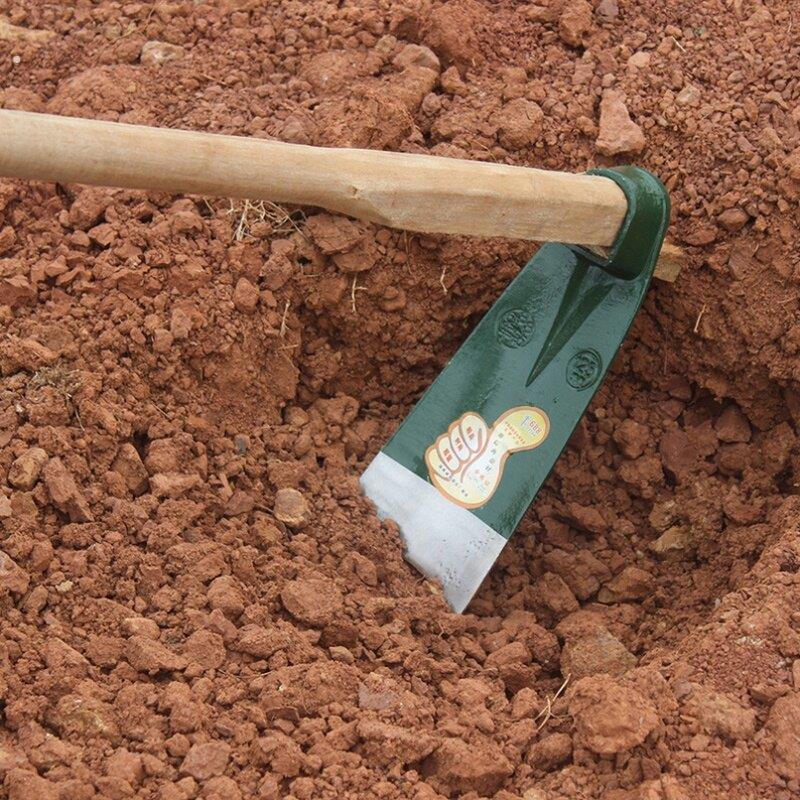 铲铁锹锄地工具特大翻土用的竹笋铲子铁铲锄头实木刨锄耙木柄全钢