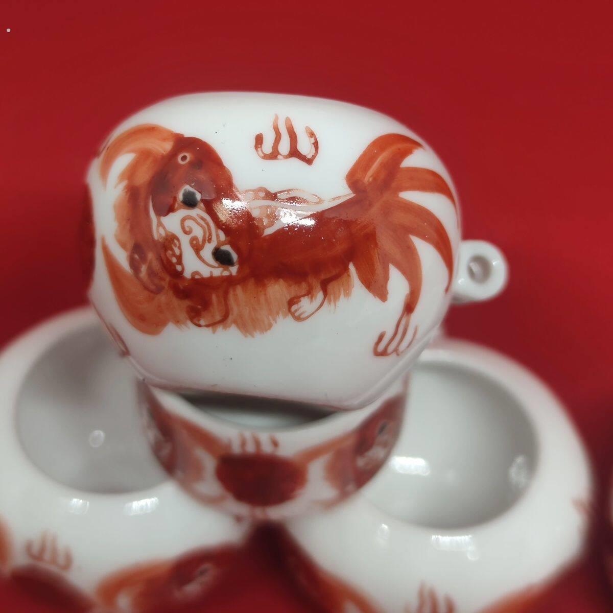 绣眼鸟食罐天津春祥轩陶瓷手绘鸟食罐鸟罐鸟杯五件套鸟食杯红子贝