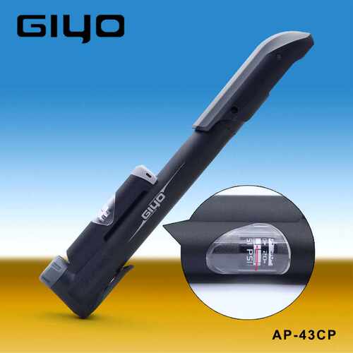 GIYO迷你便携打气筒43CP聪明嘴自行车补胎工具T型把美法嘴适用