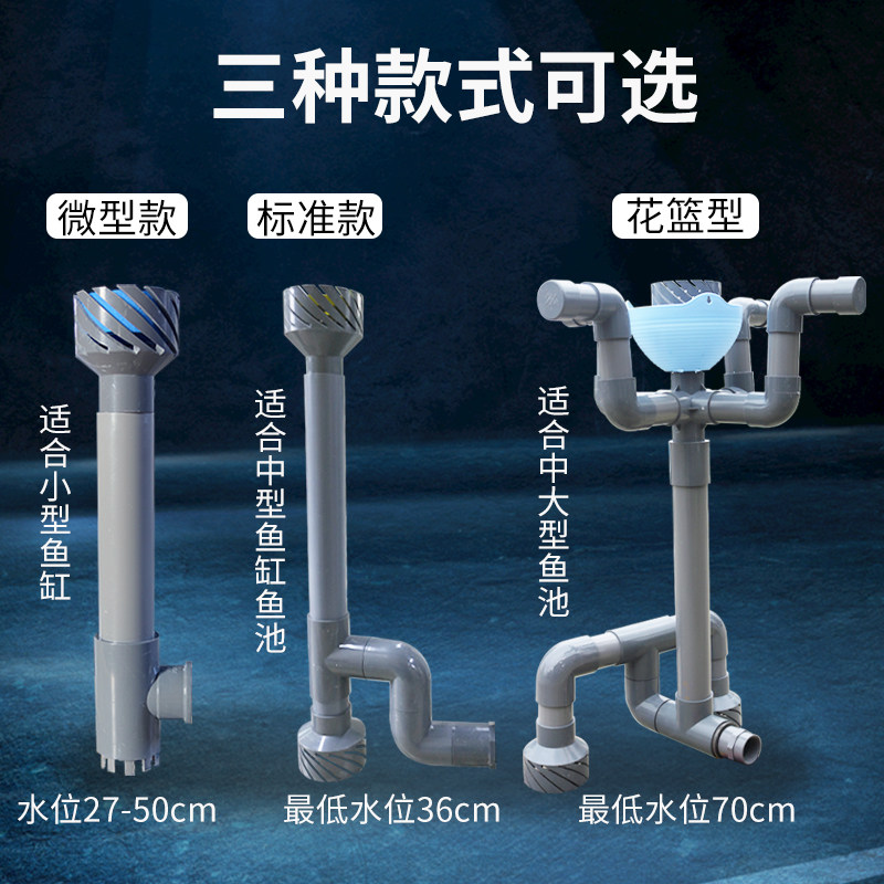 鱼池鱼缸水泵改面吸底吸 过滤器 撇渣器 DIY水面过滤去油膜气泡