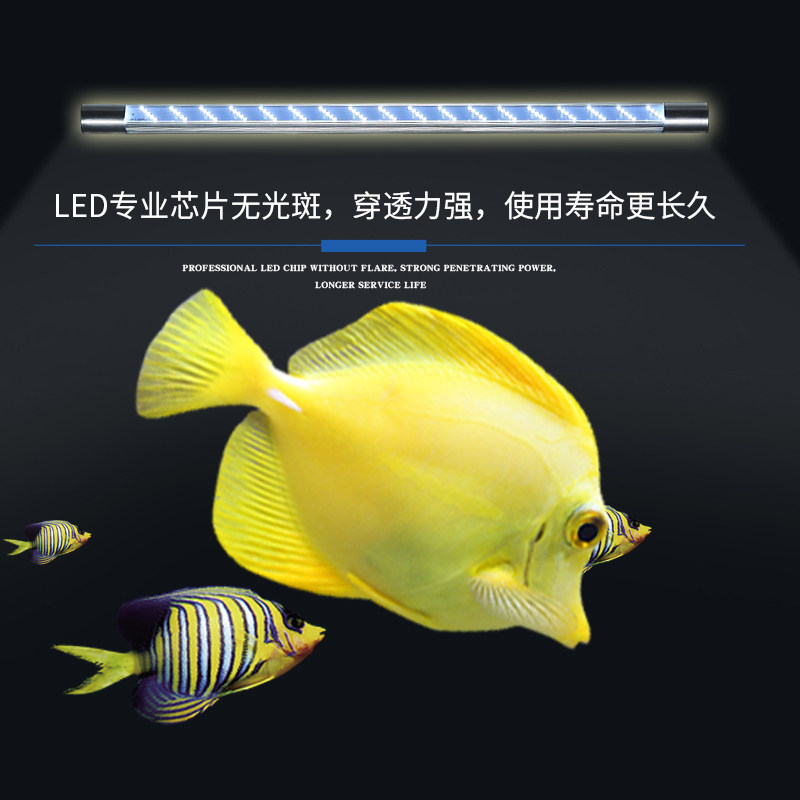 水族箱防水潜水灯全光普LED照明灯水草灯龙鱼锦鲤鹦鹉三基色补光