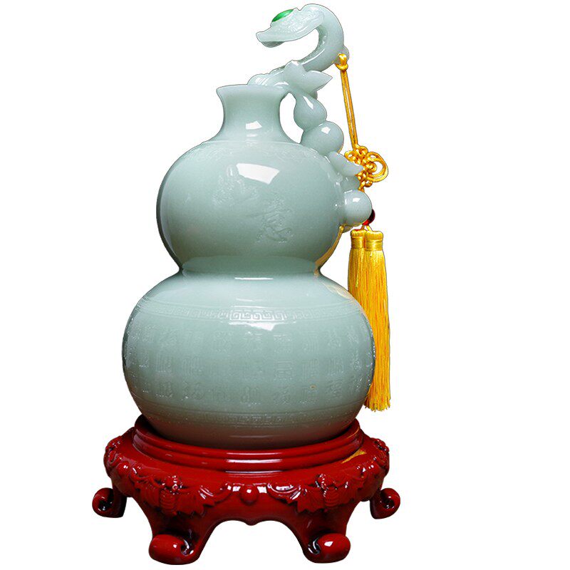 玉葫芦摆件工艺品家居摆设生日贺寿送礼客厅酒柜乔迁装饰开业礼品