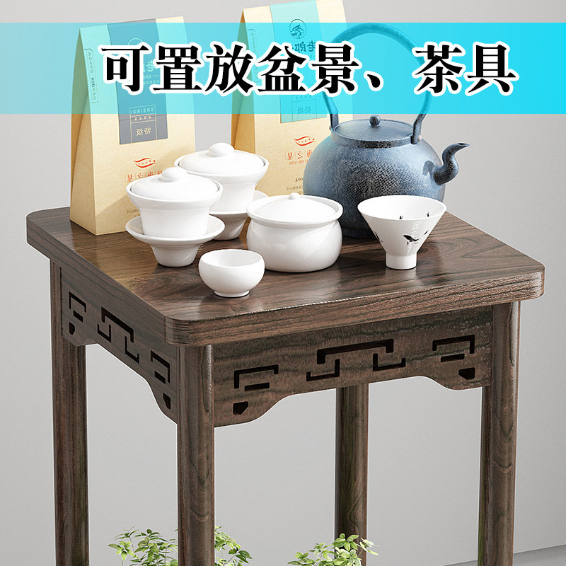 鸡翅色博古架木中式小多宝阁紫砂茶壶茶具架子置物架摆件展示架图片