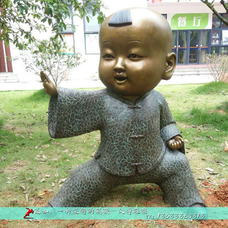 玻璃钢童趣小孩铜雕人物雕像户外广场园林景观小品儿童彩绘雕塑