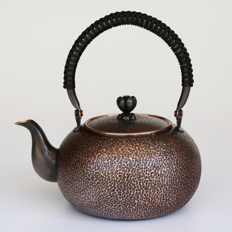 纯铜壶紫铜壶纯手工紫铜茶壶红茶具加厚烧水壶复古铜壶