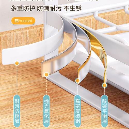 窄款沥水碗架小型水槽台面不锈钢碗碟碗筷碗盘锅具收纳厨房置物架