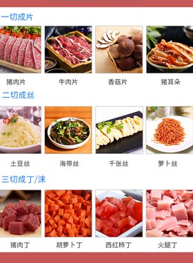 君子兰双刀头切肉机绞肉机商用切肉片肉丝机小型切菜机卤肉鸡柳条