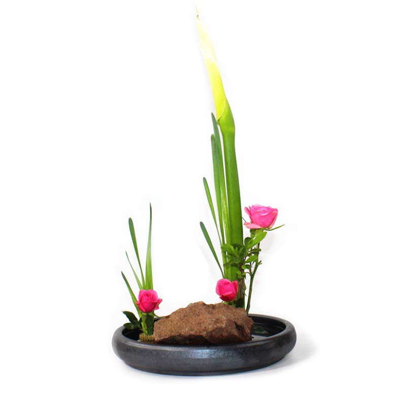 复古浅水盆 日式插花器 菖蒲/水仙盆  禅意装饰器皿 居家茶室花盆