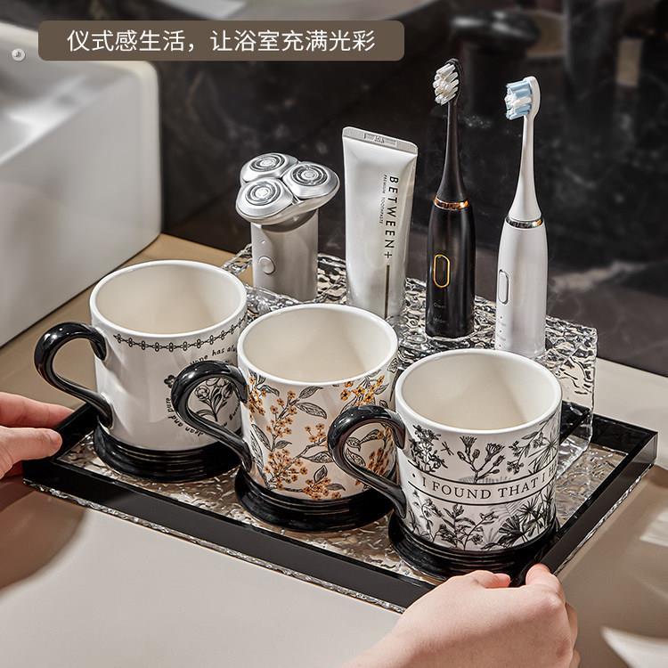 德国陶瓷漱口杯情侣家用一对浴室洗漱杯套装家用牙刷杯洗漱套装