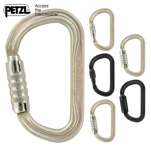 PETZL攀索VULCAN M073攀岩登山救援用大拉力45KN三段自动钢锁现货