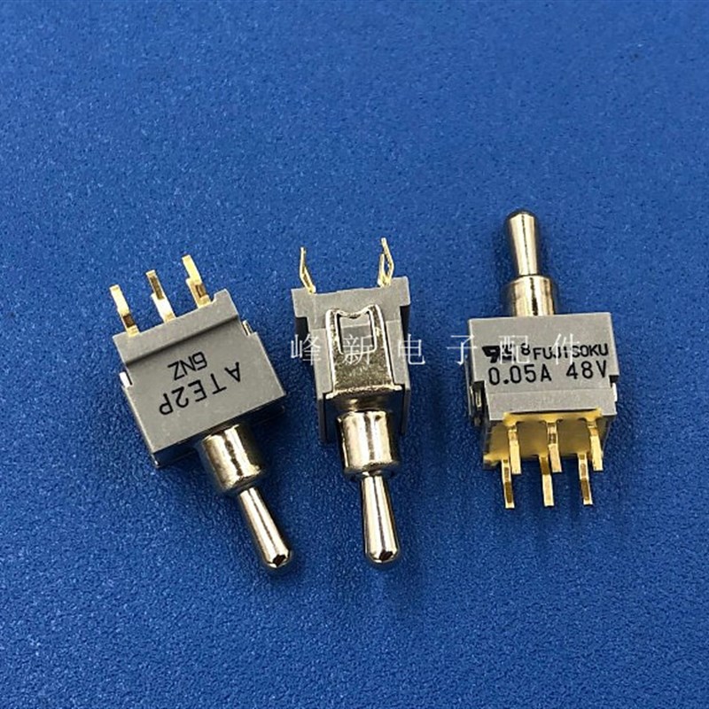 ATE2P-2M3-10日本3档6脚拨动开关小微型钮子开关纽子摇头摇臂