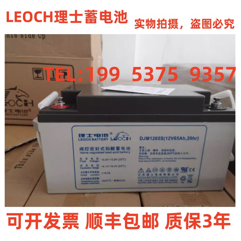 LEOCH理士蓄电池DJM12-65S包邮12V65AH消防机房直流屏EPS/UPS电源