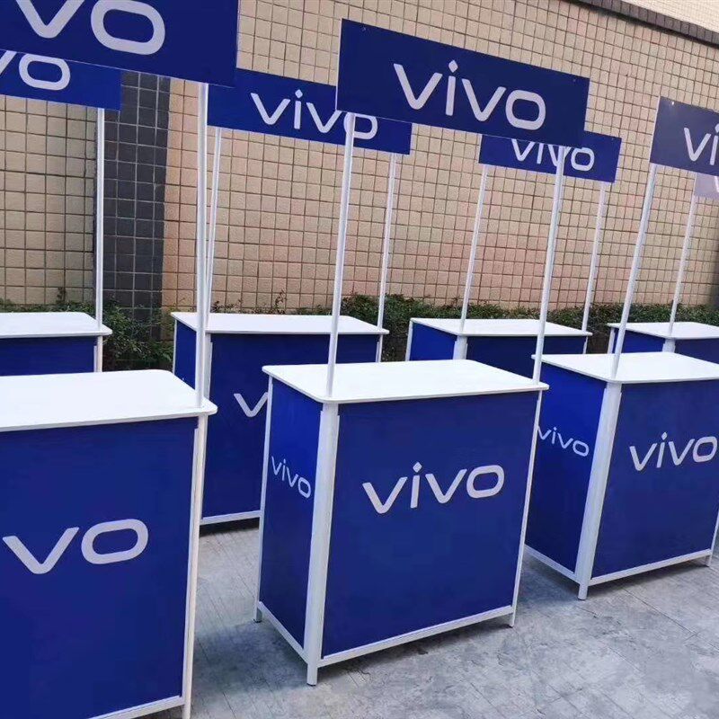 铁质折叠促销台展示架便携式广告折叠桌招生桌子试吃桌咨询台展架