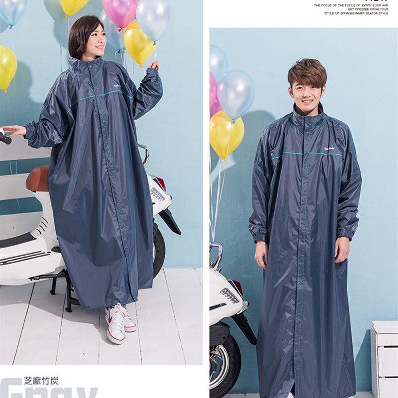 加长款雨衣有袖男加大码单人全身遮脚连体雨披拉链式成人徒步女士