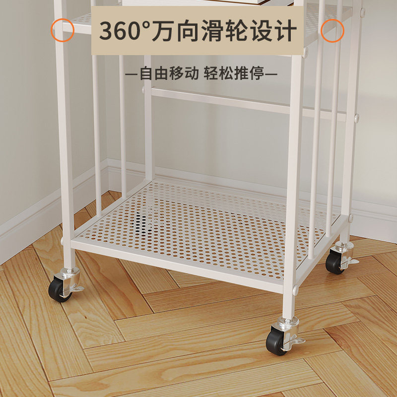 简易儿童可移动铁艺书架带轮阅读区放书包置物架落地绘本收纳书柜