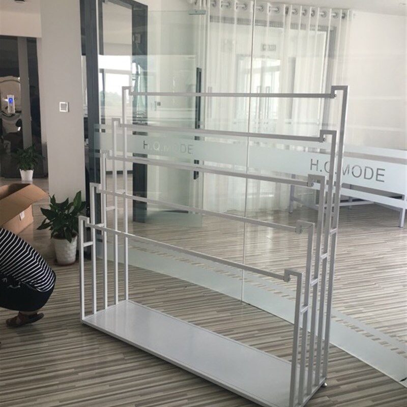 服装店围巾架子落地丝巾展示架床单多层货架布料架加厚铁艺挂裤架