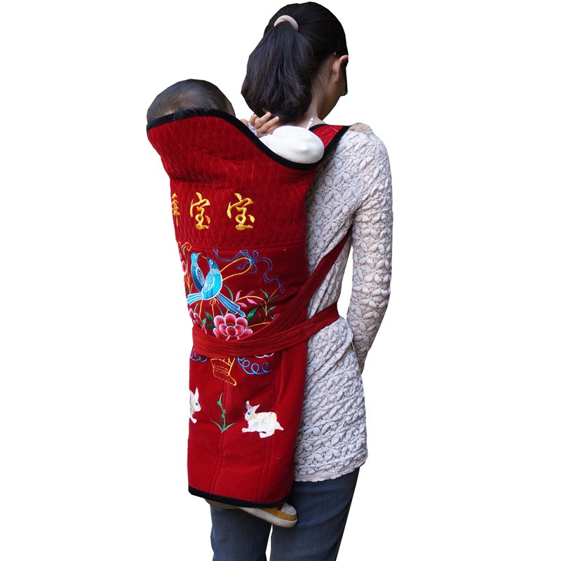 云南小孩背带婴儿老式四川背布传统宝宝背扇贵州背娃背巾背被裹背