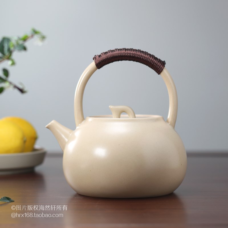 复古 苏打釉侧把烧水壶煮茶壶砂铫 潮州陶瓷功夫工夫茶具电陶炉