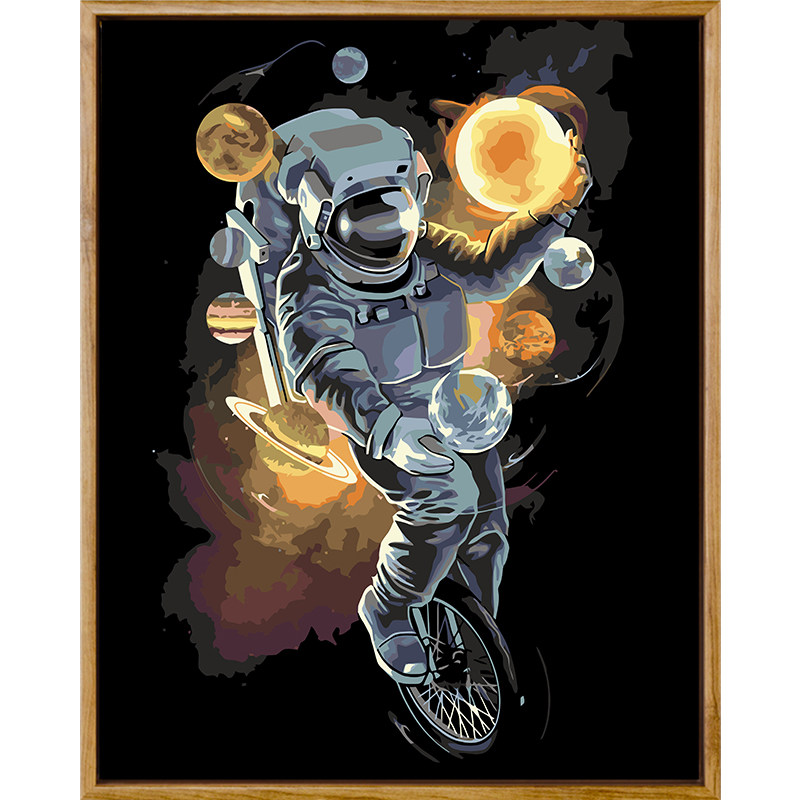 diy数字油画宇航员星空宇宙手绘儿童挂画油彩手工填色填充画画小