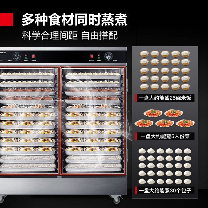 德玛仕蒸饭柜商用蒸饭车电蒸箱食堂全自动蒸包机蒸饭器24盘KZ-200
