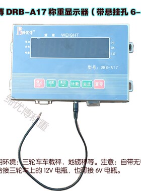 三轮车改装秤缔优博DRB-A17称重显示器车载称12V电子秤不锈钢仪表