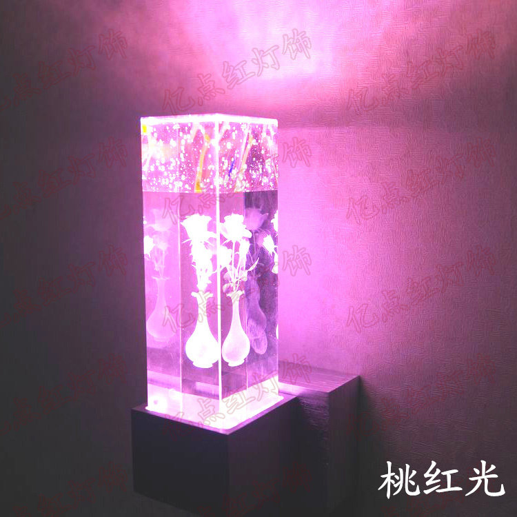 现代简约水晶壁灯 卧室床头led灯 玫瑰花瓶装饰七彩灯 节能过道灯