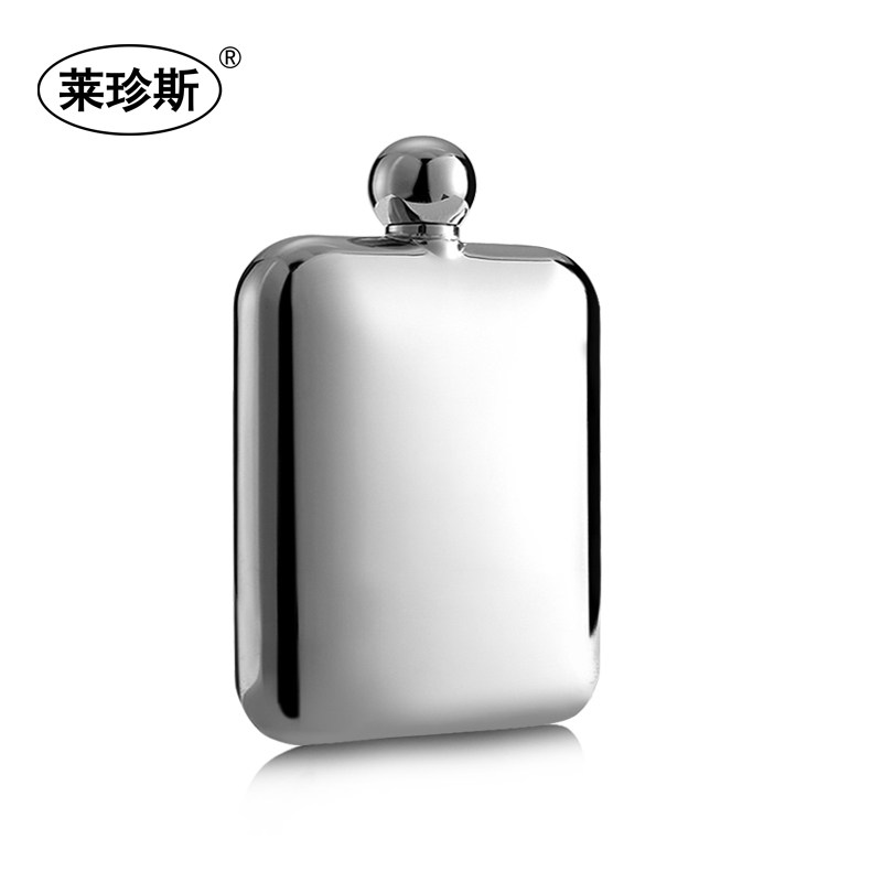 不锈钢加厚随身酒壶带皮套户外便携金属酒瓶送漏斗可刻字LOGO