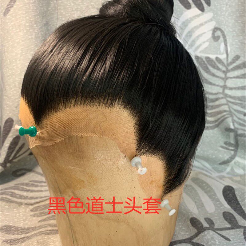 定做假发套影视道士头套假发定做真发头套男士古装拍摄影视假发